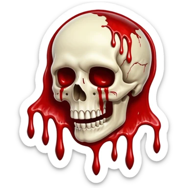 3D rotting corpse jumping in the air. In the style of your bloody skull art. More blood sticker