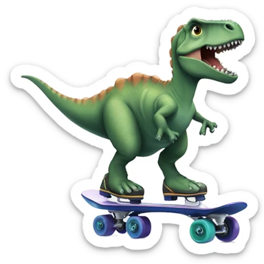 Dinosaurio en patines sticker