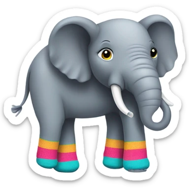 Elephant wearing socks sticker