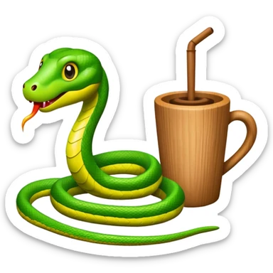 Buatkan saya emoji tema ular dan cawan sticker