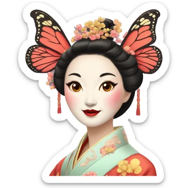 Beijing opera Mrs butterflies,butterflies sticker