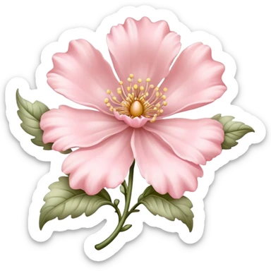 rococo regency flower light pink sticker