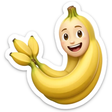 happy banana flexing biceps sticker