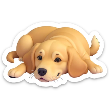 adorable golden retriever laying on the ground sticker