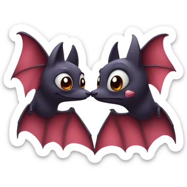 Two realistic bats in love sticker