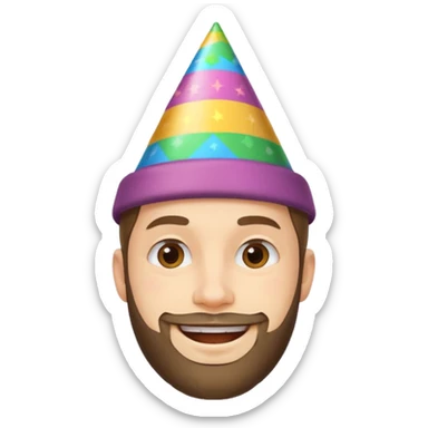 young man with a short beard, happy birthday boy sticker