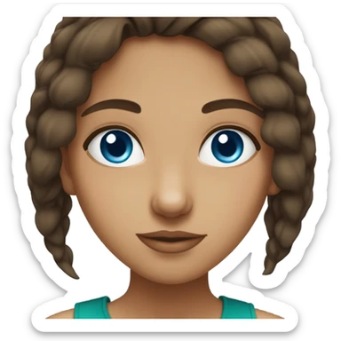 brown haired blue eyed algerian girl sticker