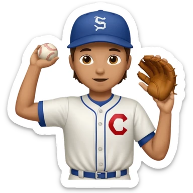 hacer el lanzamiento  de pelota jugador basebal sticker