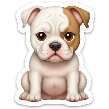 White American Bulldog With Brown Face Sitting  sticker