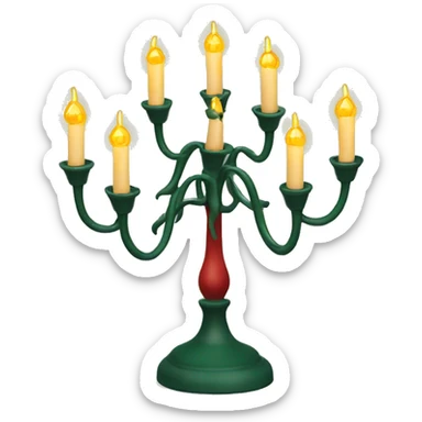 7 armed christmas electric candelabra sticker