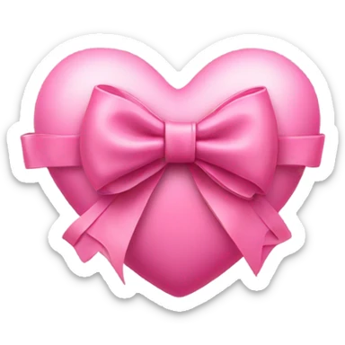 Pink heart with bow sticker