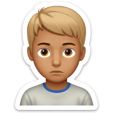 boy really thinking and focused sticker