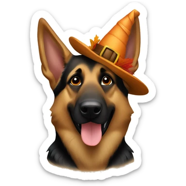 German shepherd dog happy thanksgiving  sticker