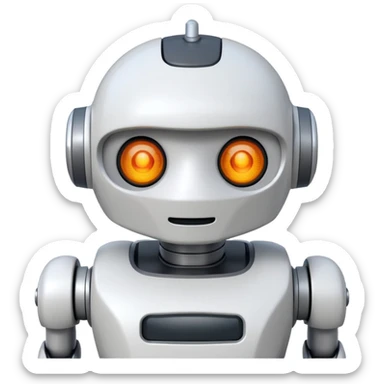 white ai old robot cute pepper sticker