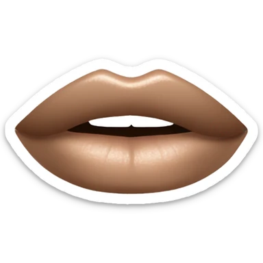 Lips that are light nude with a brown liner (not covering the whole lip) sticker