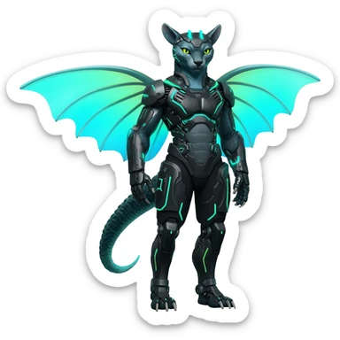 Protogen-Primagen-animal-fantasy-creature, full body sticker