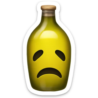 Vile of yellow olive oil. No face. sticker