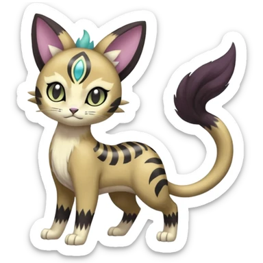 Smooth Soft Dark Pastel Meloetta-Liepard-Persian-Purrloin-Gatomon-Trico-Pokémon-Digimon-Fakémon-fusion-hybrid-creature sticker