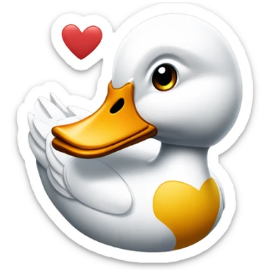 Un canard qui tien un coeur  sticker