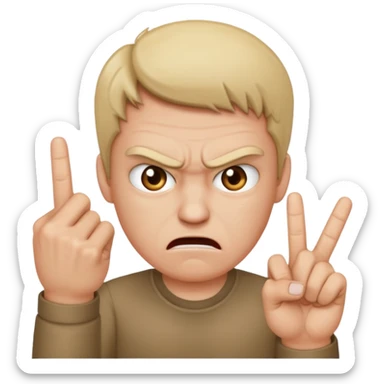 Una cara enojada y nerviosa con estas 2 manos 🖕🏻🖕🏻 sticker