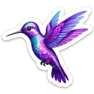 Purple hummingbird  sticker