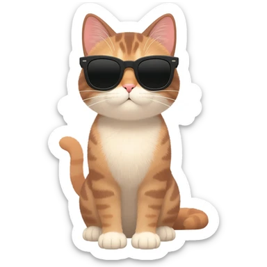 Cat wearing sunglasses sticker
