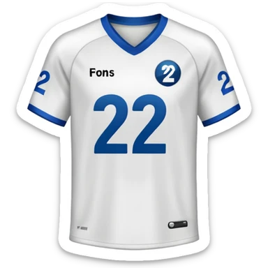 White football jersey at the back with number 22 and my name RONIHO  sticker