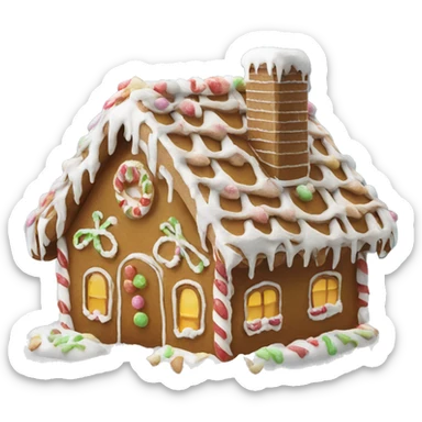 Gingerbread house in snow sticker