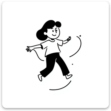 playful hand drawn sketch of a person jumping rope sticker