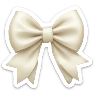cream white bow sticker