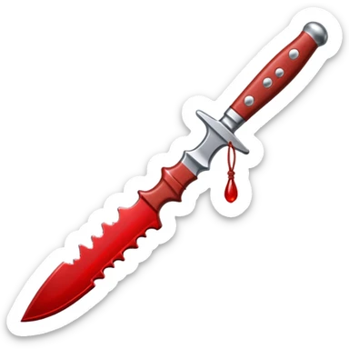 cuchillo con gotas de sangre sticker