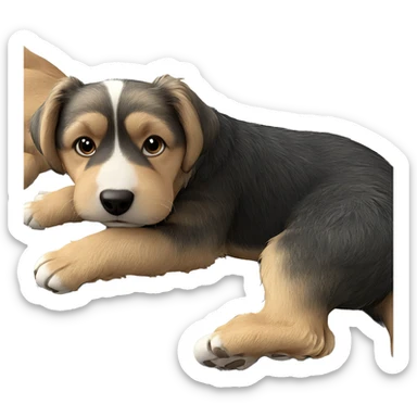 realistic dog in focus sticker
