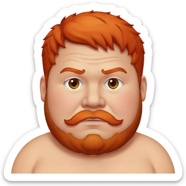 A fat man who is ginger and has a red face no beard sticker