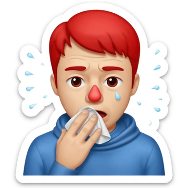 Man sneezing into tissue









 sticker