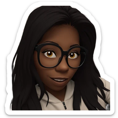 smiling girl with glasses sticker