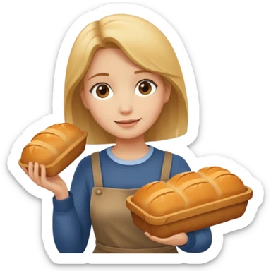 girl buying bread sticker