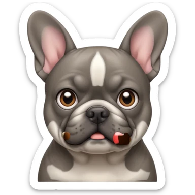Grey French bulldog sticker