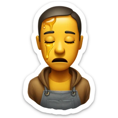 😩 with honey coming out his mouth sticker