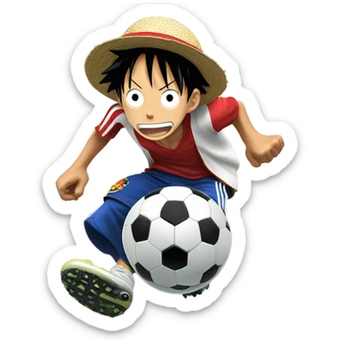 monkey d luffy paying soccer sticker