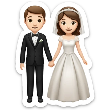 Wedding Modern Classic 2 face sticker