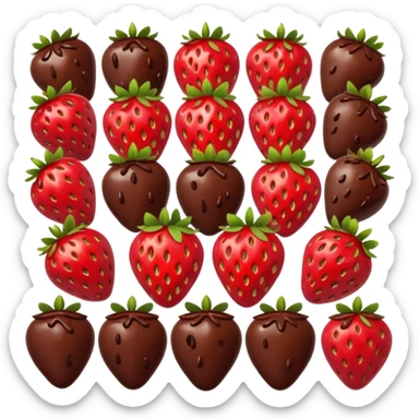 lots of strawberries in melted chocolate sticker