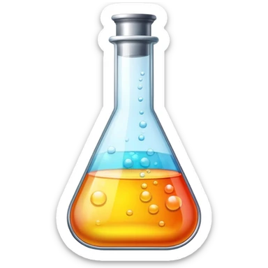 flask of bubbling chemicals sticker