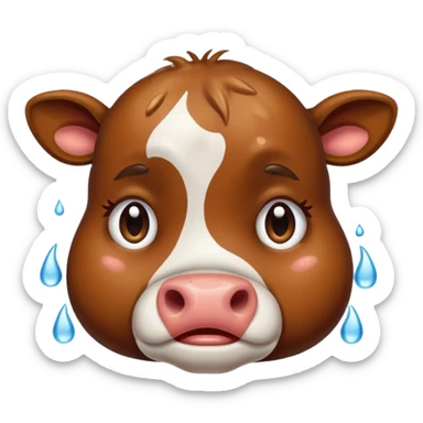 cow crying sticker