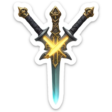 space cross sword-with-ray-blade sticker
