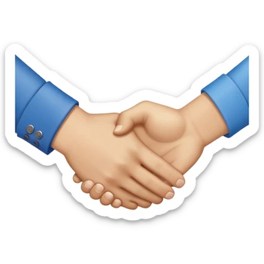 handshake close up blue cuffs sticker