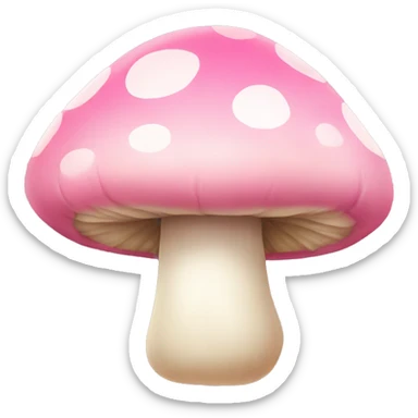 Pastel pink toadstool sticker