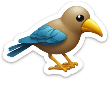 Bird soldering a circuit board sticker