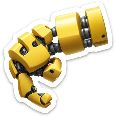 Yellow mechanical cyborg bicep that’s flexing sticker