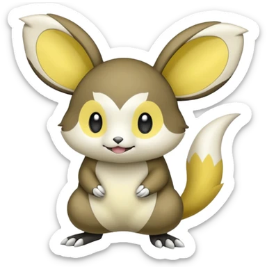 Patrat-Emolga-Pachirisu-Cacomistl-Fakemon-hybrid-creature (full body) sticker