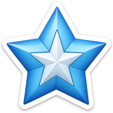 11 corner blue star with white tick on it sticker